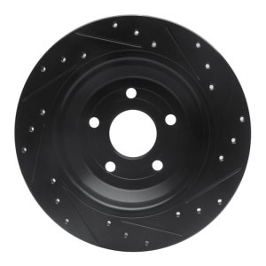 Ford Escape Brake Rotor (1) - Rear Left - R1 Concepts - Drilled & Slotted - Black - `16-`25
